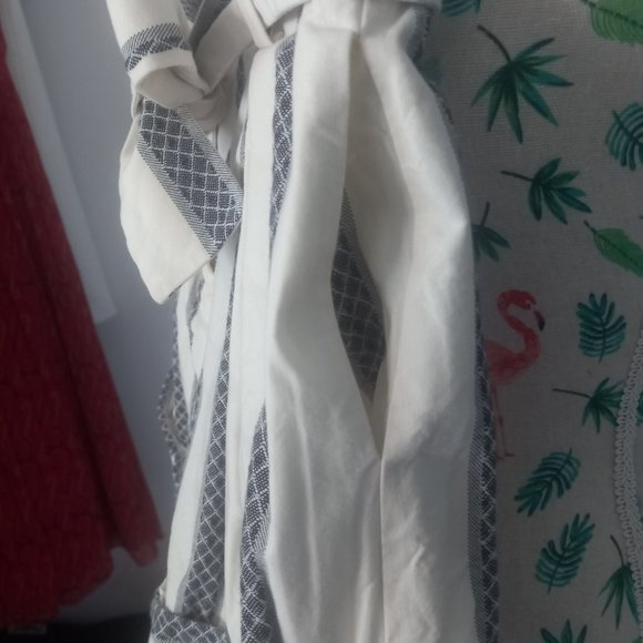 Acler RRP$295 'kingsway' Belted Diamond Grid Stripe Shorts white, grey/blue (6) - Picture 6 of 11